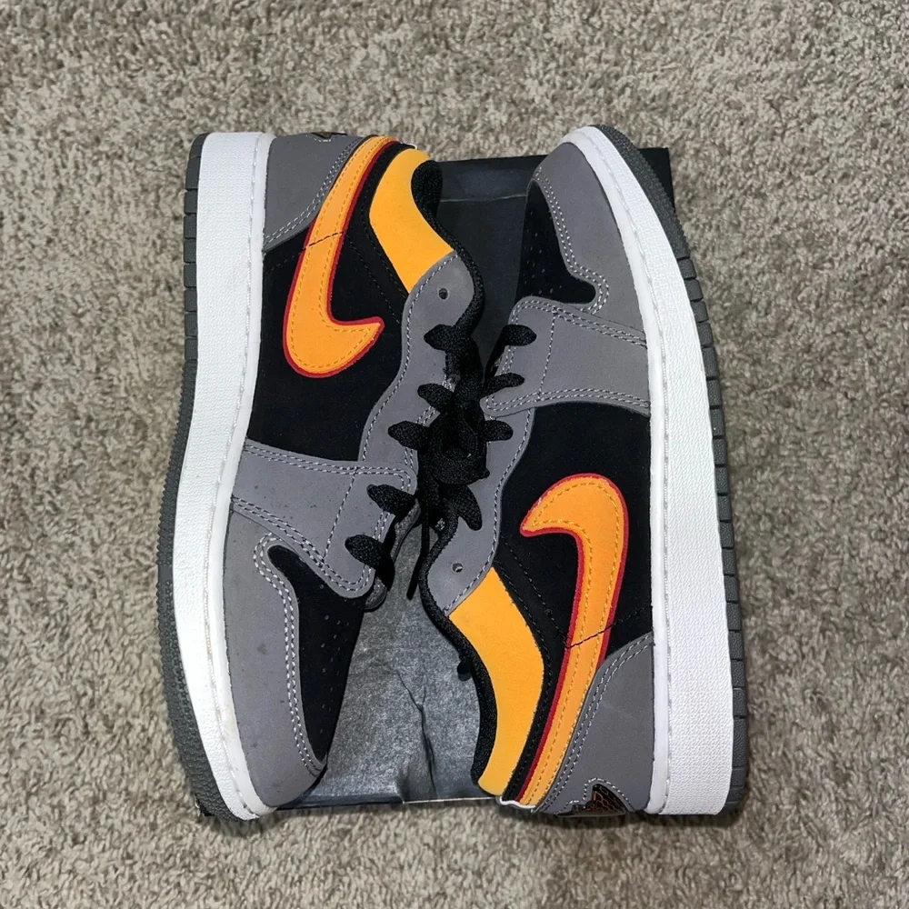 Nike Gray and Black Sneakers with Orange Swoosh - Picture 1 of 3
